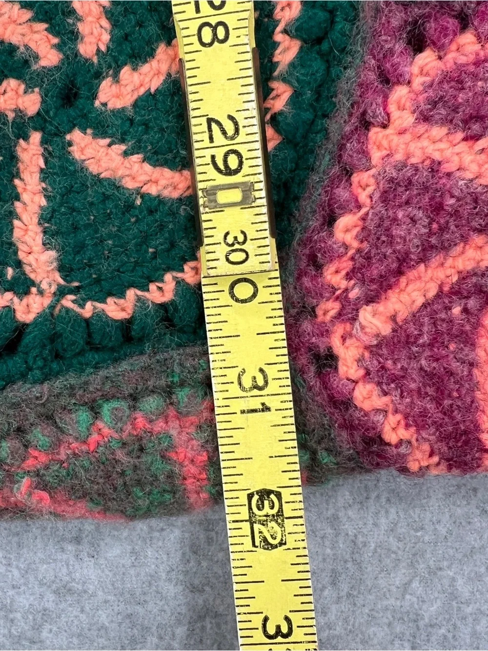 Handmade Multicolor Hexagon Crochet Throw - Green & Pink Accents candy swirl